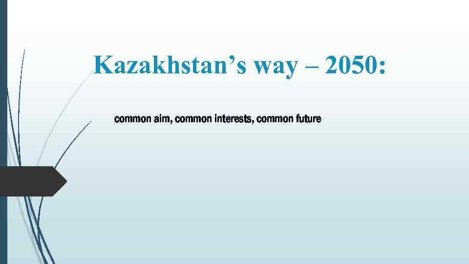 Kazakhstan’s way – 2050: common aim, common interests, common future 