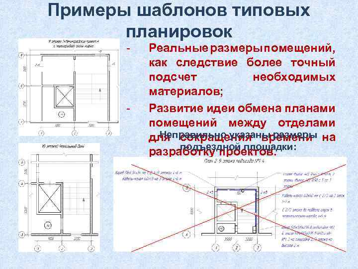 Примеры шаблонов типовых планировок - - Реальные размеры помещений, как следствие более точный подсчет