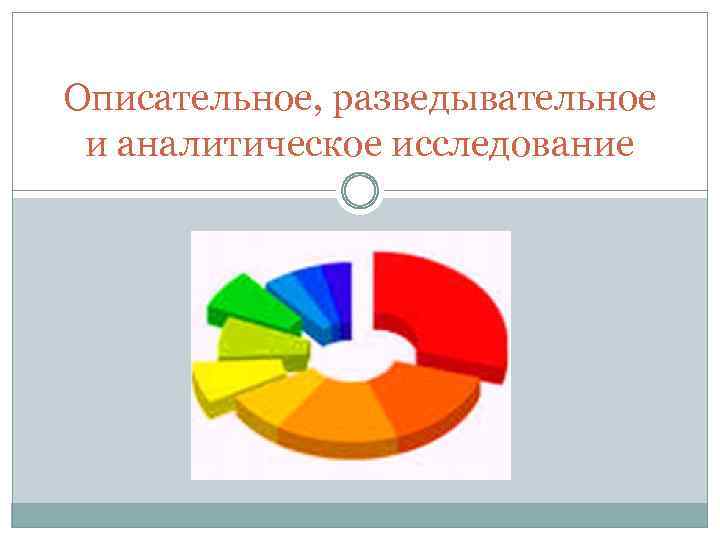 Описательное, разведывательное и аналитическое исследование 