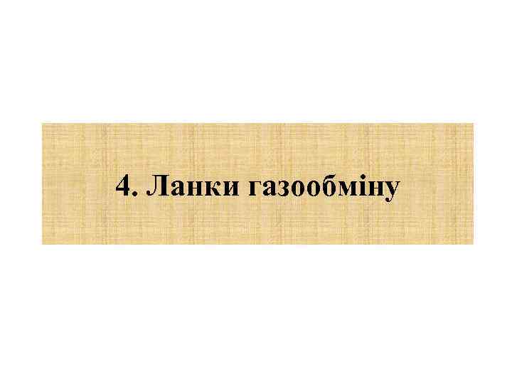 4. Ланки газообміну 