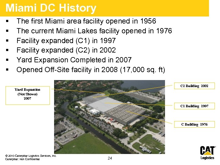 Miami DC History § § § The first Miami area facility opened in 1956