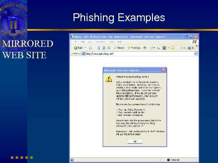 Phishing Examples MIRRORED WEB SITE 