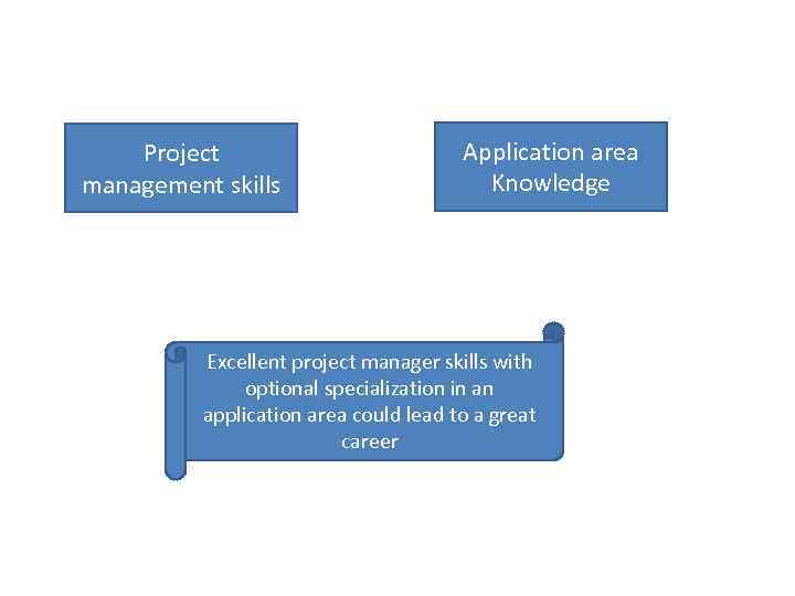 Project management skills Application area Knowledge Excellent project manager skills with optional specialization in
