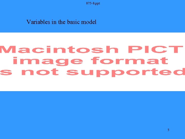 875 -8. ppt Variables in the basic model 5 