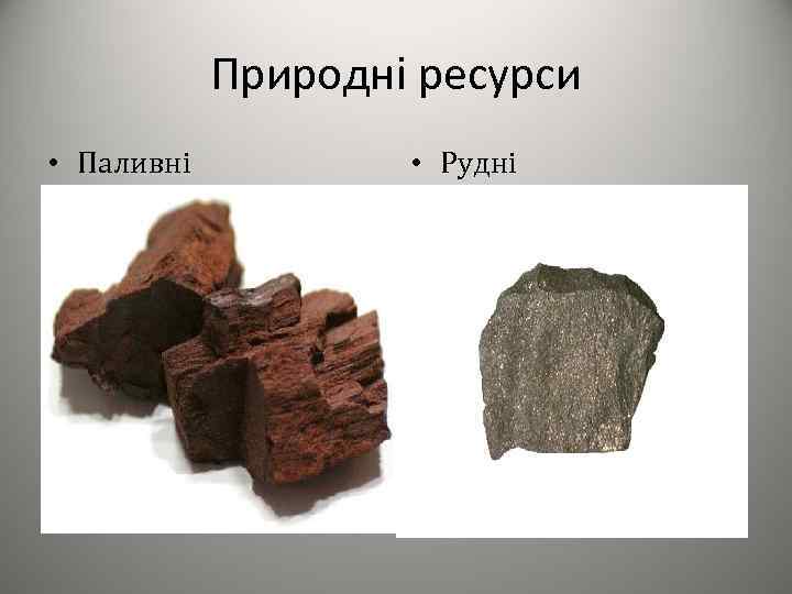 Природні ресурси • Паливні • Рудні 