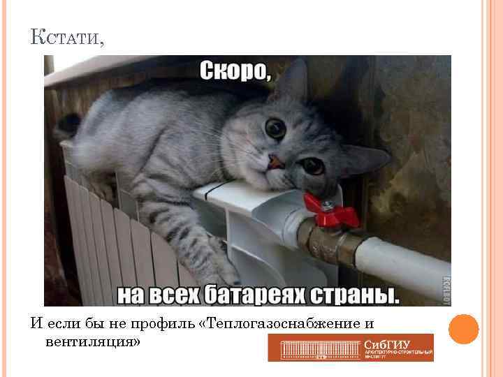 КСТАТИ, И если бы не профиль «Теплогазоснабжение и вентиляция» 