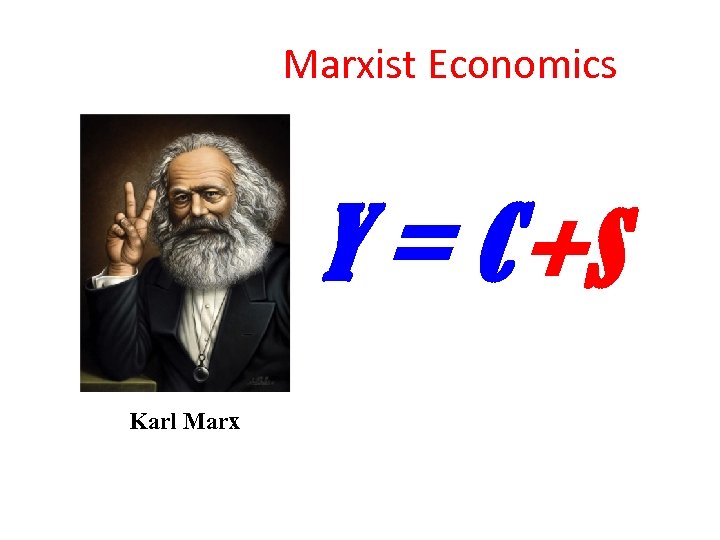 Marxist Economics Y = C +S Karl Marx 