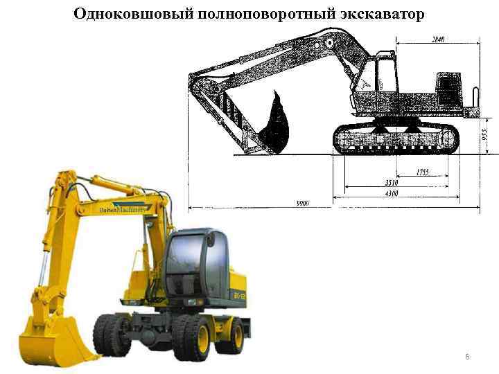 Одноковшовый полноповоротный экскаватор 6 