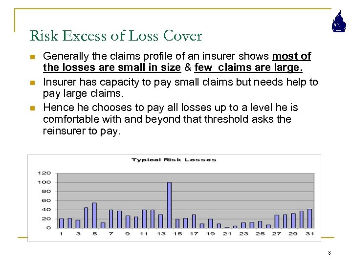 Risk Excess of Loss Cover n n n Generally the claims profile of an