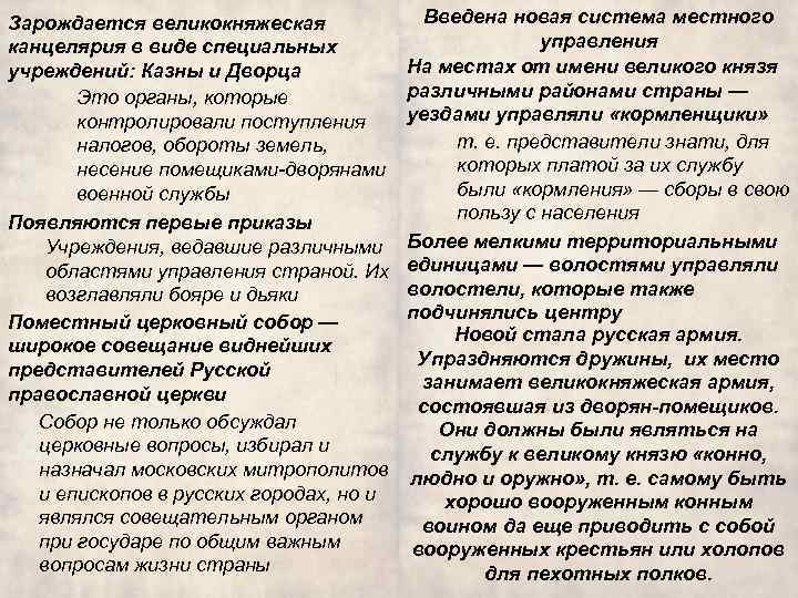 Зарождается великокняжеская канцелярия в виде специальных учреждений: Казны и Дворца Это органы, которые контролировали