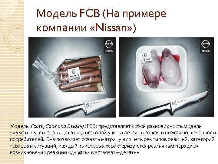 Модель FCB (На примере компании «Nissan» ) Модель Foote, Cone and Belding (FCB) представляет