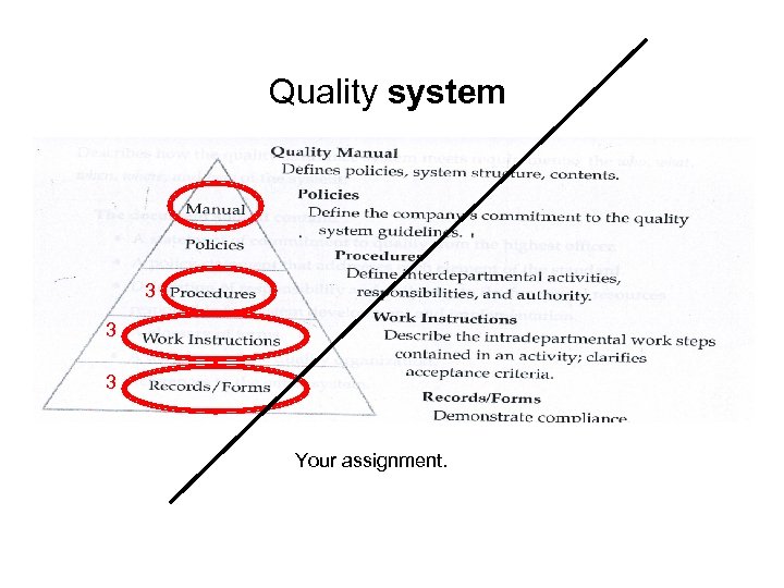 Quality system 3 3 3 Your assignment. 