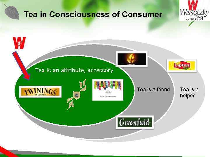 Tea in Consciousness of Consumer Tea is an attribute, accessory Tea is a friend