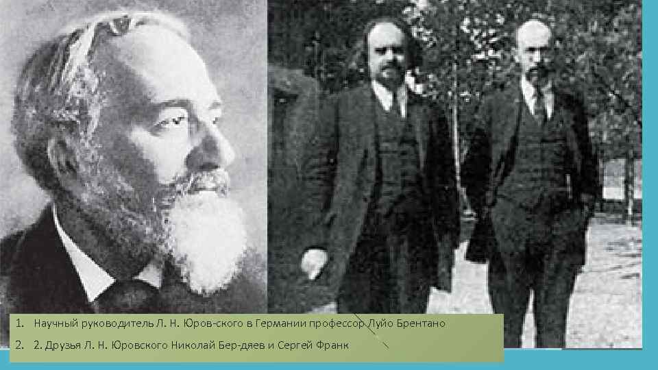 1. Научный руководитель Л. Н. Юров ского в Германии профессор Луйо Брентано 2. 2.