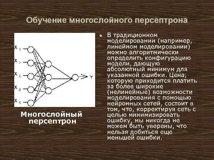 Многослойный персептрон презентация