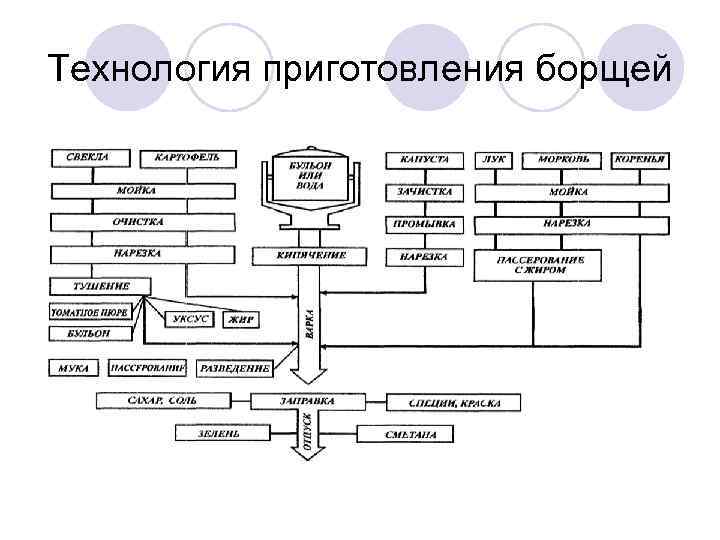 Технология приготовления борщей 