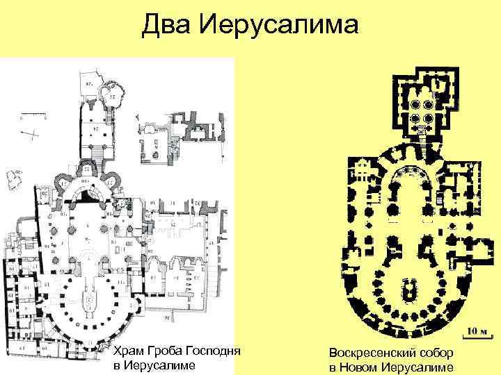 Два Иерусалима Храм Гроба Господня в Иерусалиме Воскресенский собор в Новом Иерусалиме 