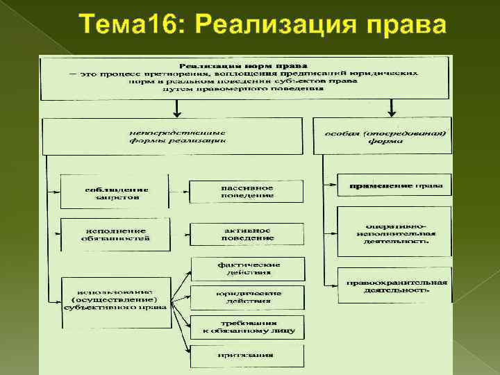 Схема реализации права