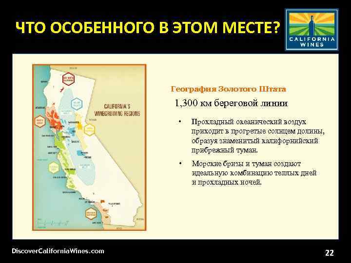 ЧТО ОСОБЕННОГО В ЭТОМ МЕСТЕ? География Золотого Штата 1, 300 км береговой линии •