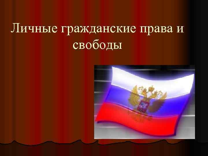 Личные гражданские права и свободы 