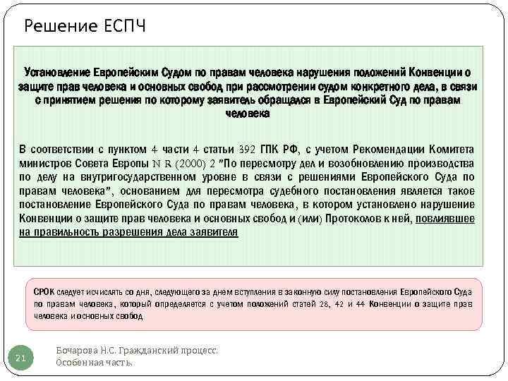 Решение ЕСПЧ Установление Европейским Судом по правам человека нарушения положений Конвенции о защите прав