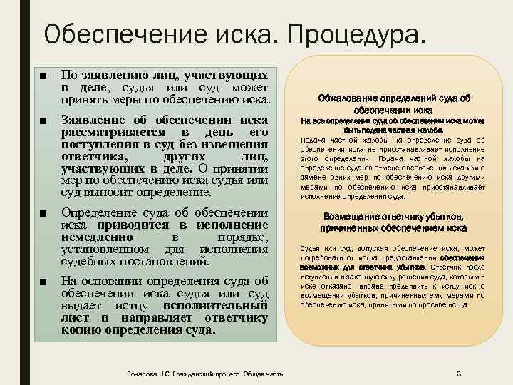 Обеспечение иска. Процедура. ■ По заявлению лиц, участвующих в деле, судья или суд может