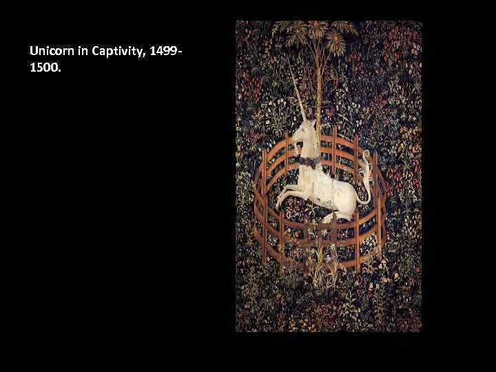 Unicorn in Captivity, 14991500. 