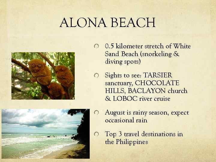 ALONA BEACH 0. 5 kilometer stretch of White Sand Beach (snorkeling & diving spots)