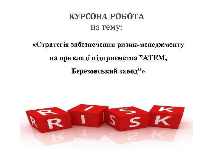 КУРСОВА РОБОТА на тему: «Стратегія забезпечення ризик-менеджменту на прикладі підприємства ”АТЕМ, Березовський завод”» 