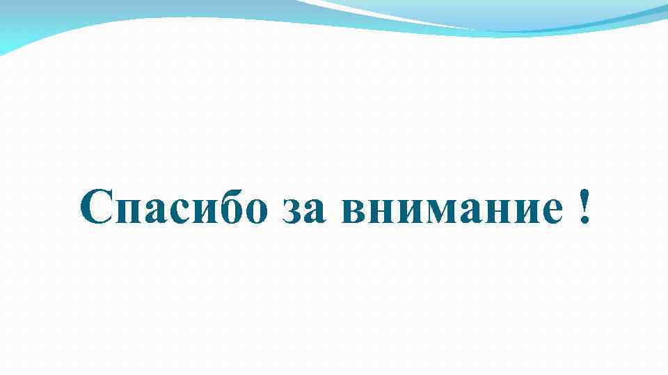 Спасибо за внимание ! 