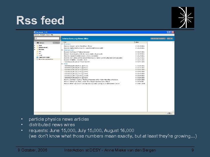 Rss feed • • • particle physics news articles distributed news wires requests: June