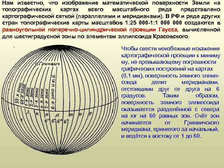 Нам известно, что изображение математической поверхности Земли на топографических картах всего масштабного ряда представлено