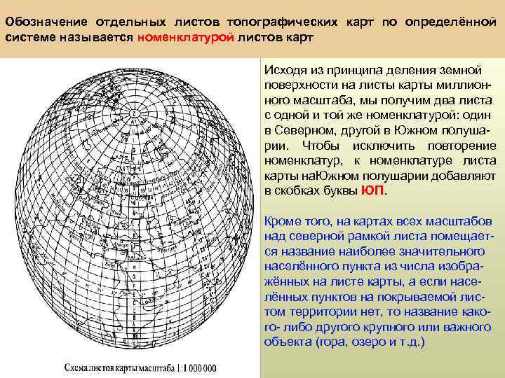 Обозначение отдельных листов топографических карт по определённой системе называется номенклатурой листов карт Исходя из