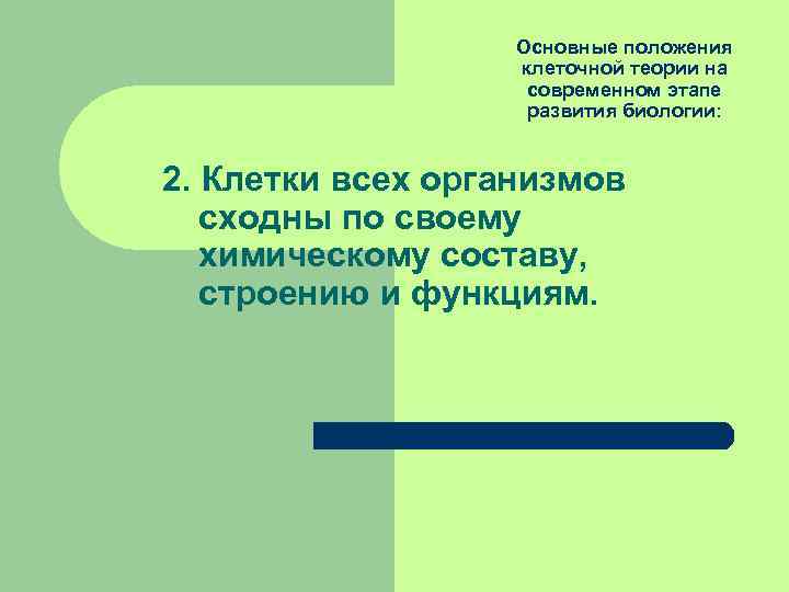Основные положения клеточной теории на современном этапе развития биологии: 2. Клетки всех организмов сходны