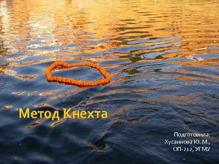 Метод Кнехта Подготовила: Хусаинова Ю. М. , ОП-212, УГМУ 