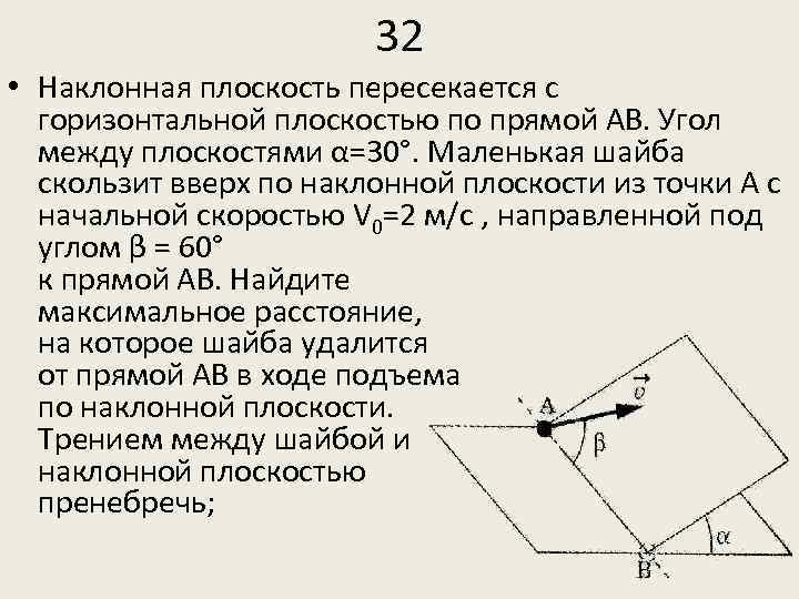 Угол между наклонными