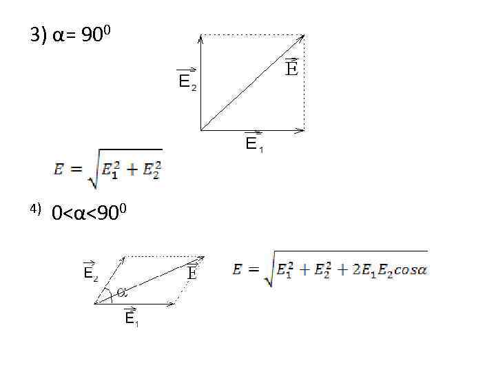 3) α= 900 4) 0<α<900 