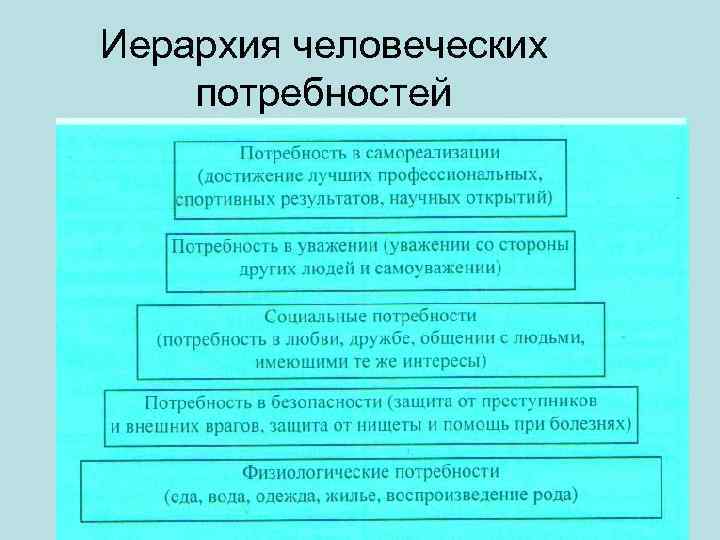 Иерархия человеческих потребностей 