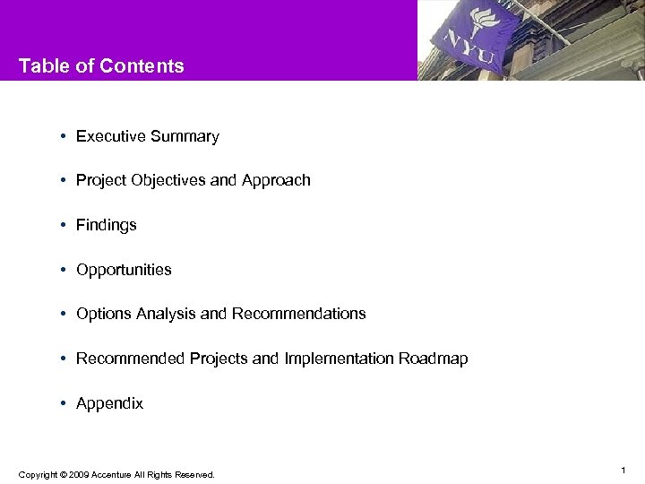 Table of Contents • Executive Summary • Project Objectives and Approach • Findings •