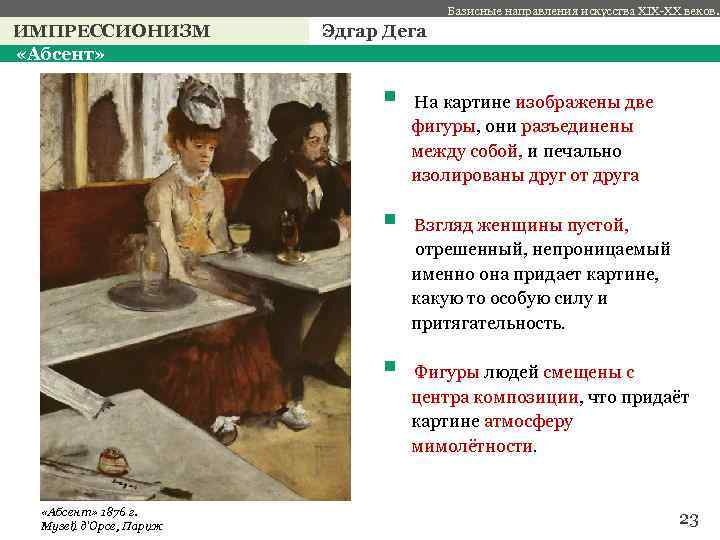 Дега любительница абсента картина