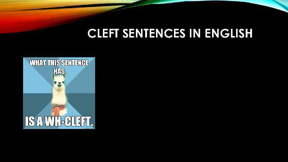 CLEFT SENTENCES IN ENGLISH 