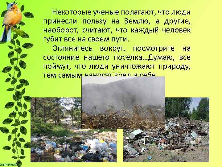 Некоторые ученые полагают, что люди принесли пользу на Землю, а другие, наоборот, считают, что