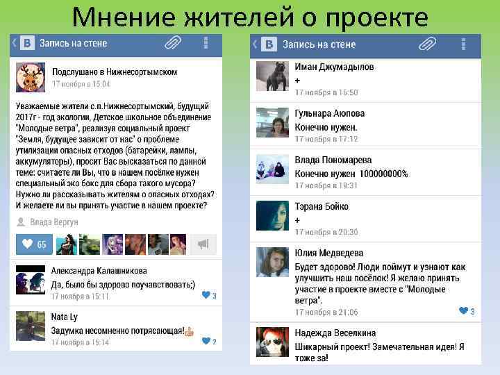 Мнение жителей о проекте 