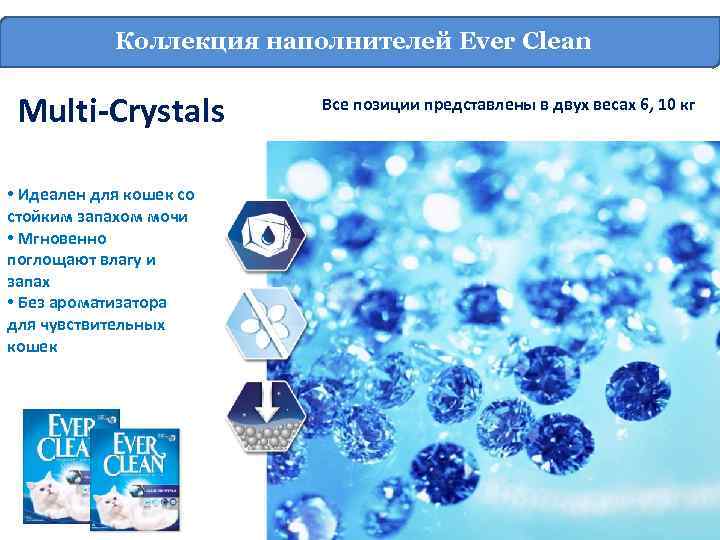 Коллекция наполнителей Ever Clean Multi-Crystals • Идеален для кошек со стойким запахом мочи •