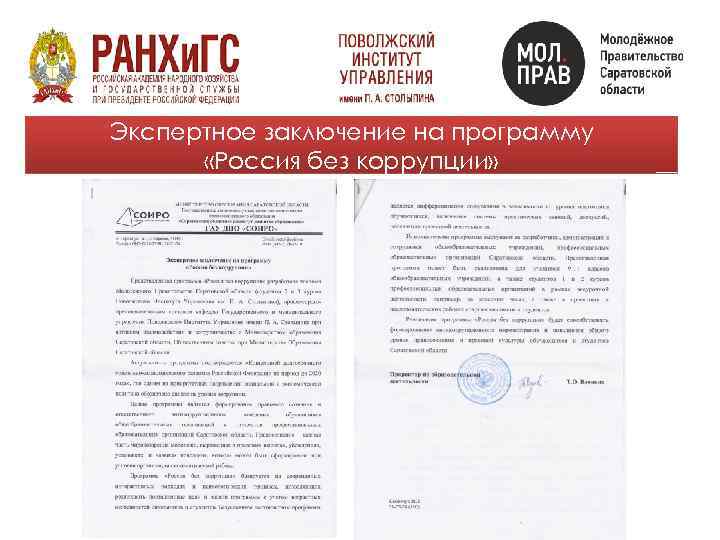 Экспертное заключение на программу «Россия без коррупции» 