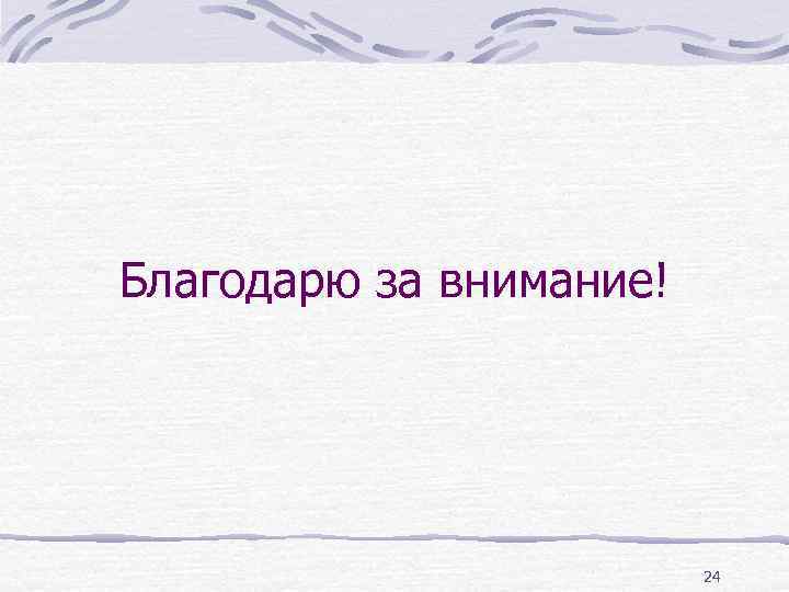 Благодарю за внимание! 24 