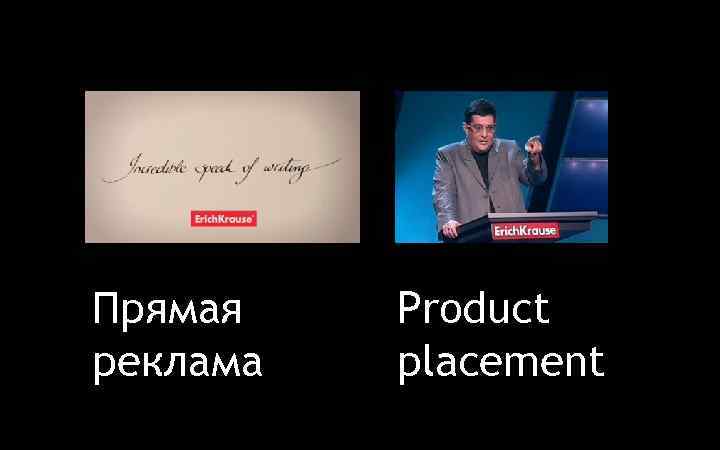 Прямая реклама Product placement 
