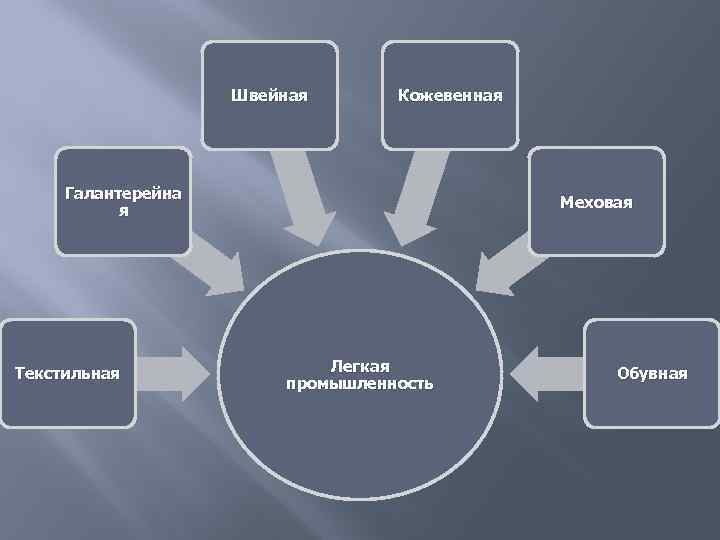 Швейная Кожевенная Галантерейна я Текстильная Меховая Легкая промышленность Обувная 