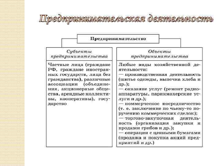 Предпринимательская деятельность 