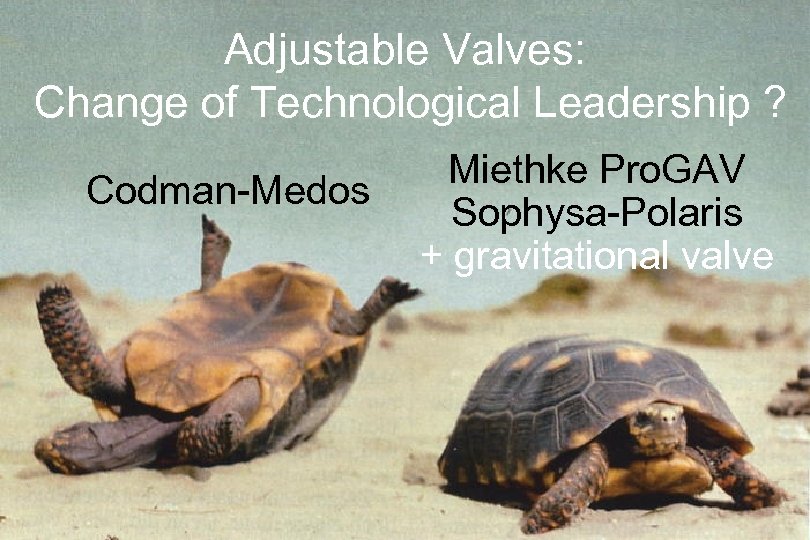 Adjustable Valves: Change of Technological Leadership ? Codman-Medos Miethke Pro. GAV Sophysa-Polaris + gravitational